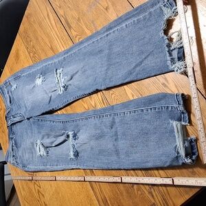 JUDY BLUE Jeans Womens 9 / 29 BLUE STRAIGHT FIT Denim Preowned Distressed Ripped